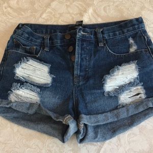 Forever 21 blue Jean shorts size 26 waist Mimi